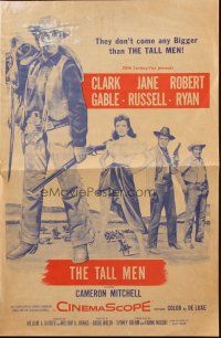 5g139 TALL MEN herald '55 Clark Gable, sexy Jane Russell, Robert Ryan, directed by Raoul Walsh!
