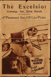 5g144 WEDDING MARCH herald '28 Erich Von Stroheim, Fay Wray, Paramount Sound & Color Picture!