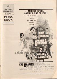 5g501 2 WEEKS IN ANOTHER TOWN pressbook '62 cool art of Kirk Douglas & sexy Cyd Charisse!