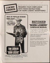 5g544 BORN LOSERS pressbook R74 Tom Laughlin directs and stars as Billy Jack, sexy motorcycle image!