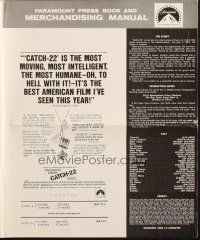 5g555 CATCH 22 pressbook '70 directed by Mike Nichols, based on the novel by Joseph Heller!