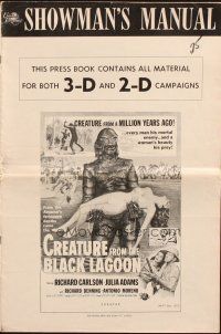 5g567 CREATURE FROM THE BLACK LAGOON pressbook '54 3-D, filled with great info & poster images!