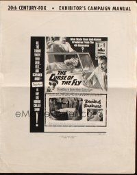 5g569 CURSE OF THE FLY/DEVILS OF DARKNESS pressbook '65 great scream-and-fright double-bill!