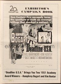 5g575 DEADLINE-U.S.A. pressbook '52 newspaper editor Humphrey Bogart, best journalism movie ever!