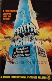 5g576 DEATH MACHINES pressbook '76 wild sci-fi art, the killers of the future are ready now!