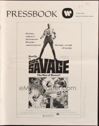 5g582 DOC SAVAGE pressbook '75 Ron Ely is The Man of Bronze, written by George Pal!