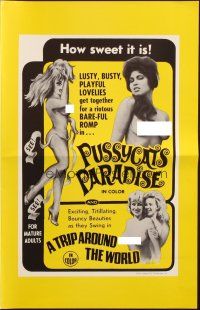 5g611 FOR MEMBERS ONLY/AROUND THE WORLD WITH NOTHING ON pressbook '60s lusty, busty lovelies!