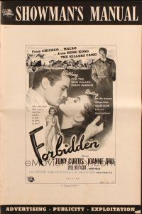 5g612 FORBIDDEN pressbook '54 only Joanne Dru could give Tony Curtis the kind of love he needed!