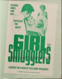 5g631 GIRL SMUGGLERS pressbook '67 school girls & hustlers caught in a web of vice & violence!