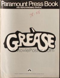 5g640 GREASE pressbook '78 close up of John Travolta & Olivia Newton-John in a most classic musical!