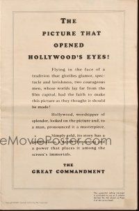 5g641 GREAT COMMANDMENT pressbook R41 Irving Pichel Biblical Epic that opened Hollywood's eyes!