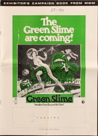 5g643 GREEN SLIME pressbook '69 classic cheesy sci-fi movie, great wacky images!