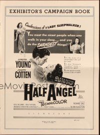 5g649 HALF ANGEL pressbook '51 Loretta Young, Joseph Cotten, confessions of a lady sleepwalker!