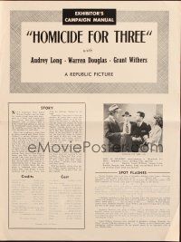5g662 HOMICIDE FOR THREE pressbook '48 Audrey Long, death has the last laugh!