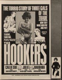 5g665 HOOKERS pressbook '67 the torrid story of three gals of the trade, how they make men pay!