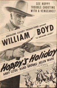 5g668 HOPPY'S HOLIDAY pressbook '47 great close up image of William Boyd as Hopalong Cassidy!