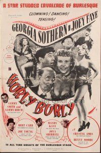 5g680 HURLY BURLY pressbook '51 sexy stripteuse queens & baggy pants vaudeville comedians!