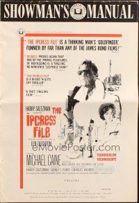 5g691 IPCRESS FILE pressbook '65 Michael Caine in the spy story of the century!