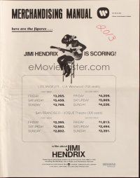 5g699 JIMI HENDRIX pressbook '73 cool artwork of the rock & roll guitar god!