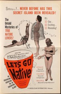 5g715 LET'S GO NATIVE pressbook '64 so gay, so exciting, so revealing, about TRUE nature lovers!