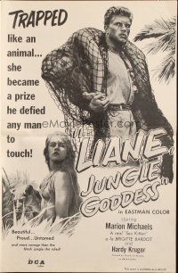 5g717 LIANE JUNGLE GODDESS pressbook '58 sexy mostly naked 16 year-old blonde Marion Michaels!