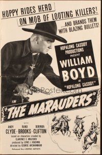 5g747 MARAUDERS pressbook '47 William Boyd as Hopalong Cassidy smashes a lawless band with bullets!
