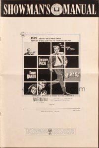 5g764 MIRAGE pressbook '65 is the key to Gregory Peck's secret in Diane Baker's arms?