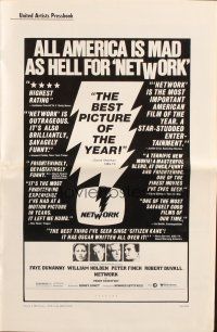 5g783 NETWORK pressbook '76 written by Paddy Cheyefsky, William Holden, Sidney Lumet classic!