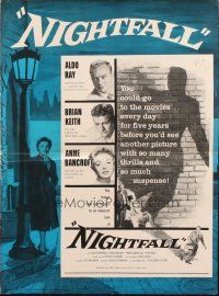 5g789 NIGHTFALL pressbook '57 Jacques Tourneur noir, Aldo Ray, sexy Anne Bancroft is a pick-up girl!