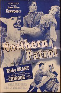 5g791 NORTHERN PATROL pressbook '53 Kirby Grant & Chinook the Wonder Dog, James Oliver Curwood!