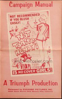 5g792 NOT TONITE HENRY pressbook '61 sex classic, artwork of sexy woman in nightie!