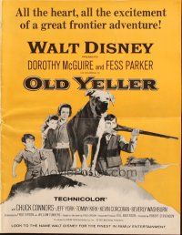 5g800 OLD YELLER pressbook R65 Dorothy McGuire, Fess Parker, Walt Disney's most classic canine art!