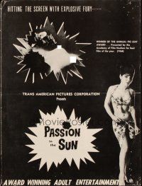 5g821 PASSION IN THE SUN pressbook '64 America's first award winning nudist film, nudist film noir!