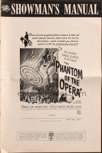 5g825 PHANTOM OF THE OPERA pressbook '62 Hammer horror, Herbert Lom, cool art by Reynold Brown!