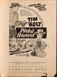 5g827 PISTOL HARVEST pressbook '51 Tim Holt, Richard Martin & pretty Joan Dixon in western action!