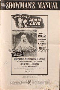5g831 PRIVATE LIVES OF ADAM & EVE pressbook '60 art of sexy Mamie Van Doren & devil Mickey Rooney!