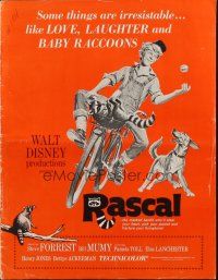 5g837 RASCAL pressbook '69 Walt Disney, Bill Mumy on bike with raccoon & dog!