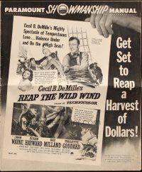 5g840 REAP THE WILD WIND pressbook R54 John Wayne, Ray Milland, Paulette Goddard, Susan Hayward!