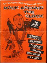 5g845 ROCK AROUND THE CLOCK pressbook '56 Bill Haley & His Comets, The Platters, Alan Freed!