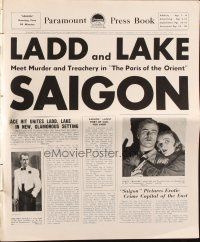 5g855 SAIGON pressbook '48 artwork of barechested Alan Ladd & sexy Veronica Lake!