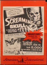 5g868 SCREAMING SKULL/TERROR FROM THE YEAR 5,000 pressbook '58 cool AIP horror double-bill!