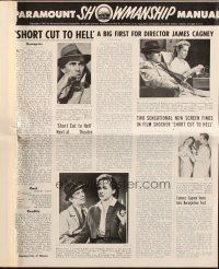 5g884 SHORT CUT TO HELL pressbook '57 directed by James Cagney, from Graham Greene's novel!