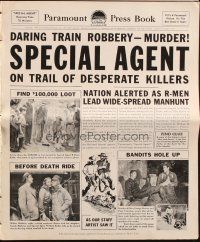 5g909 SPECIAL AGENT pressbook '49 detective William Eythe must stop train robber George Reeves!