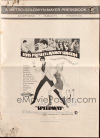 5g910 SPEEDWAY pressbook '68 art of Elvis Presley dancing with sexy Nancy Sinatra in boots!