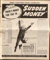 5g923 SUDDEN MONEY pressbook '39 Charlie Ruggles, Marjorie Rambeau, Charley Grapewin!