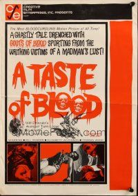 5g935 TASTE OF BLOOD pressbook '67 Herschell G. Lewis, a ghastly tale drenched with gouts of blood!