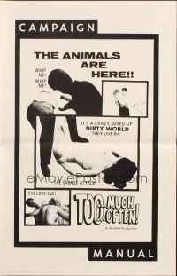5g956 TOO MUCH TOO OFTEN pressbook '68 Doris Wishman, it's a crazy DIRTY WORLD they live in!