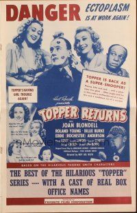 5g957 TOPPER RETURNS pressbook R46 Joan Blondell, Roland Young, Billie Burke, Rochester, Hal Roach