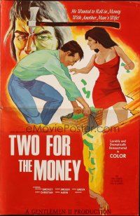 5g963 TWO FOR THE MONEY pressbook '72 he wanted to roll in money with another man's wife!