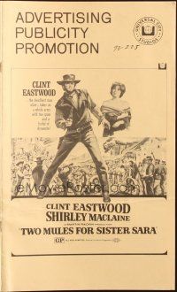 5g964 TWO MULES FOR SISTER SARA pressbook '70 art of gunslinger Clint Eastwood & Shirley MacLaine!